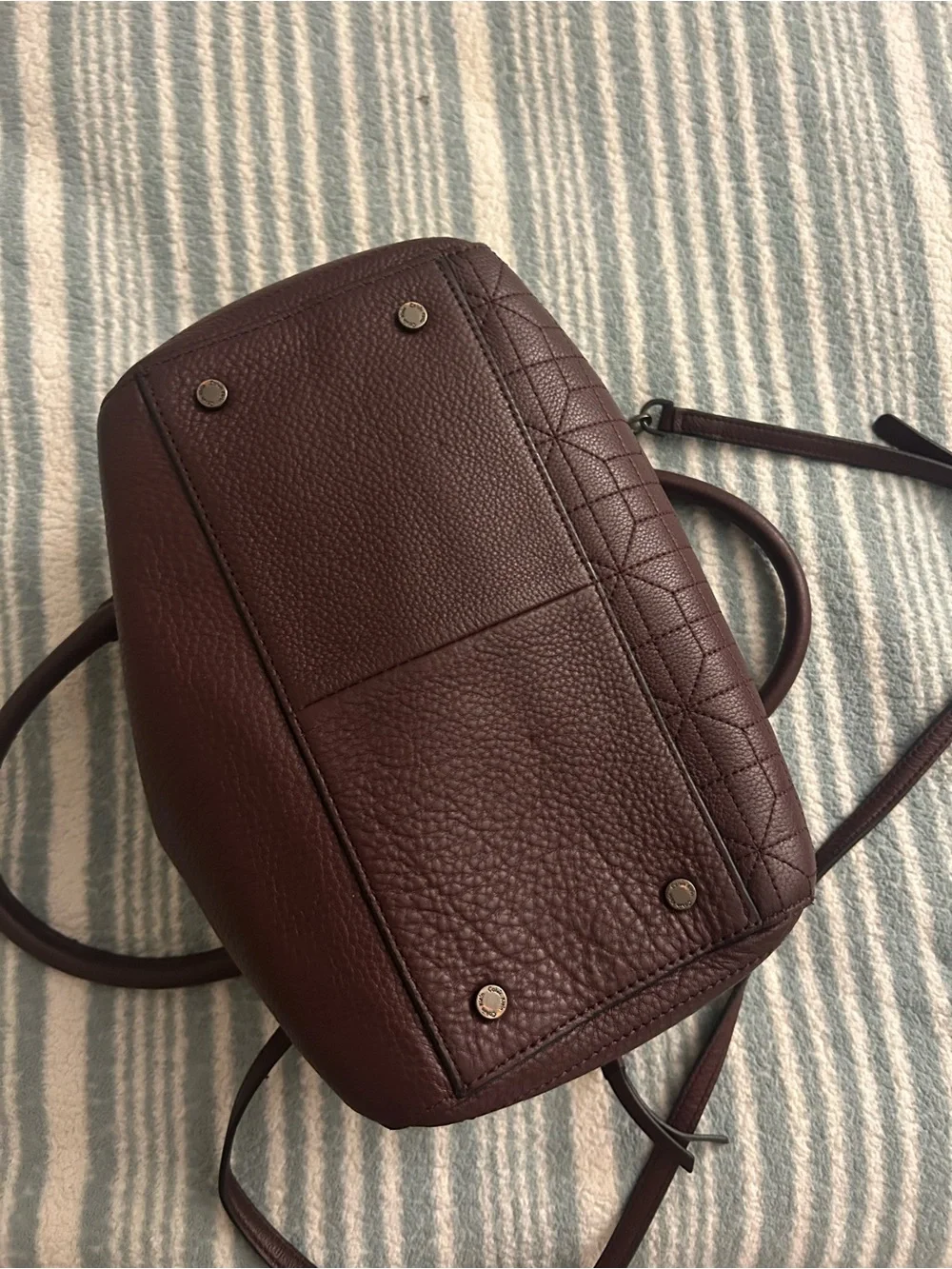 Calvin Klein Quilted Satchel in Burgundy